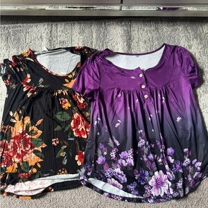 Two Leggings Tops. Tunic Size Large